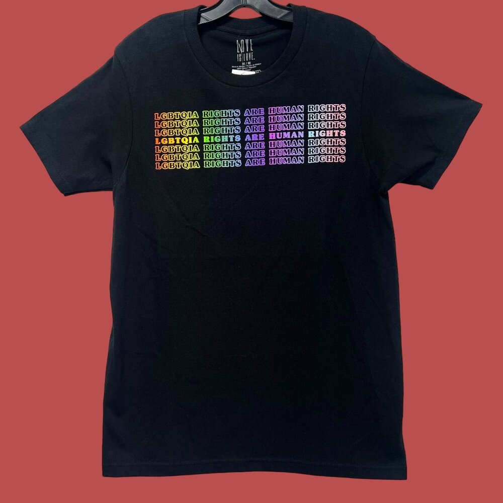 Love Is Love - Unisex Adults Short Sleeves T-Shirt - Graphic Tee - Black - M